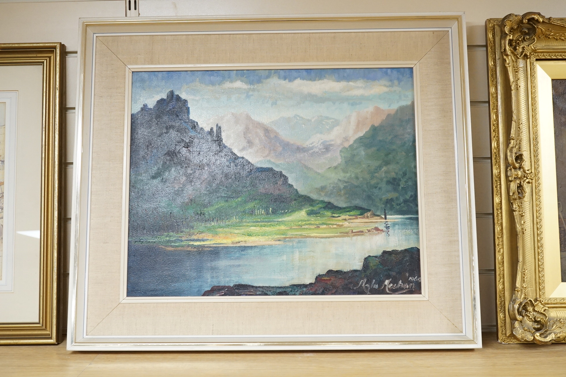 Myles Meehan (1904-1974), mid century oil on canvas, 'Morning in the Rhone valley', signed and dated 1960, 39 x 49cm. Condition - good